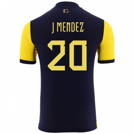 Kandiny Kinder Ecuador Jhegson Mendez #20 Gelb Heimtrikot Trikot 24-26 T-Shirt
