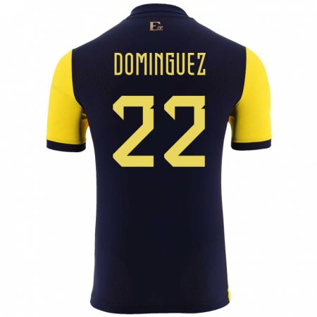 Kandiny Kinder Ecuador Alexander Dominguez #22 Gelb Heimtrikot Trikot 24-26 T-Shirt
