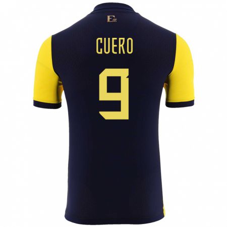 Kandiny Kinder Ecuador Justin Cuero #9 Gelb Heimtrikot Trikot 24-26 T-Shirt