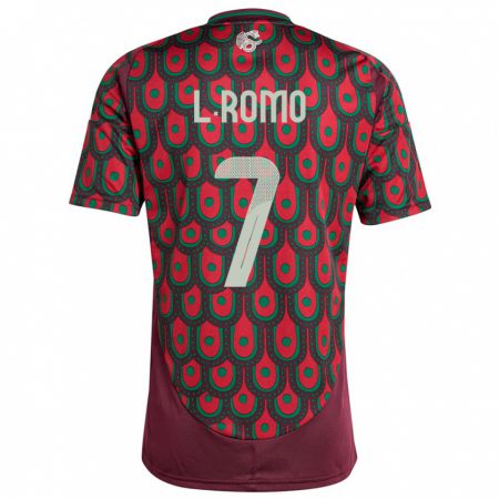 Kandiny Kinder Mexiko Luis Romo #7 Kastanienbraun Heimtrikot Trikot 24-26 T-Shirt