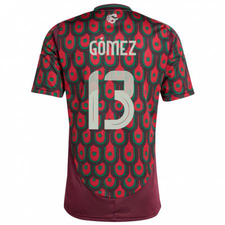 Kandiny Kinder Mexiko Diego Gomez #13 Kastanienbraun Heimtrikot Trikot 24-26 T-Shirt