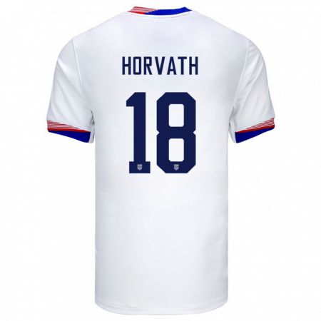 Kandiny Kinder Vereinigte Staaten Ethan Horvath #18 Weiß Heimtrikot Trikot 24-26 T-Shirt