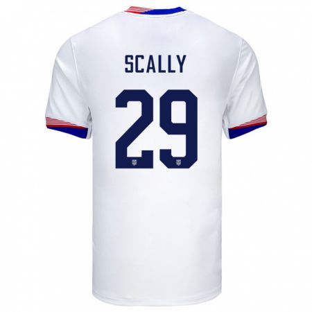Kandiny Kinder Vereinigte Staaten Joseph Scally #29 Weiß Heimtrikot Trikot 24-26 T-Shirt