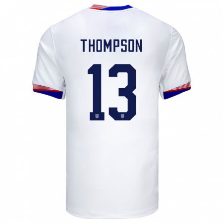Kandiny Kinder Vereinigte Staaten Alyssa Thompson #13 Weiß Heimtrikot Trikot 24-26 T-Shirt