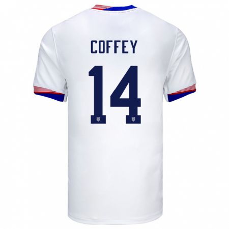 Kandiny Kinder Vereinigte Staaten Sam Coffey #14 Weiß Heimtrikot Trikot 24-26 T-Shirt
