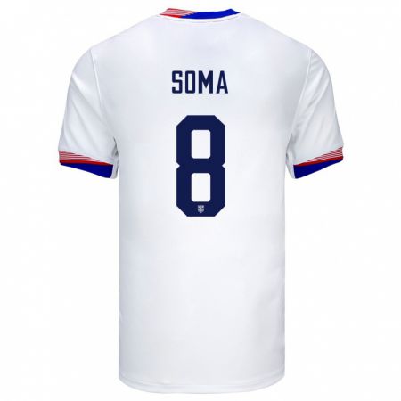 Kandiny Kinder Vereinigte Staaten Pedro Soma #8 Weiß Heimtrikot Trikot 24-26 T-Shirt