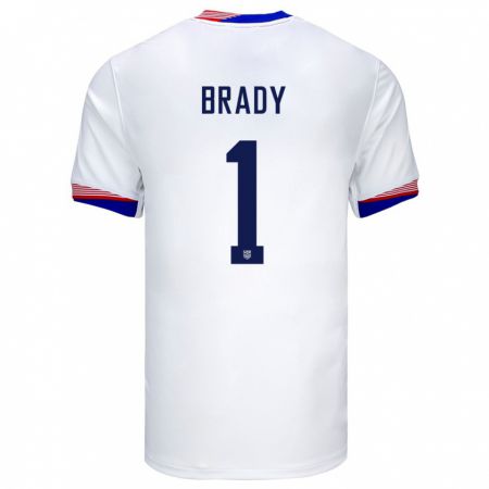 Kandiny Kinder Vereinigte Staaten Chris Brady #1 Weiß Heimtrikot Trikot 24-26 T-Shirt
