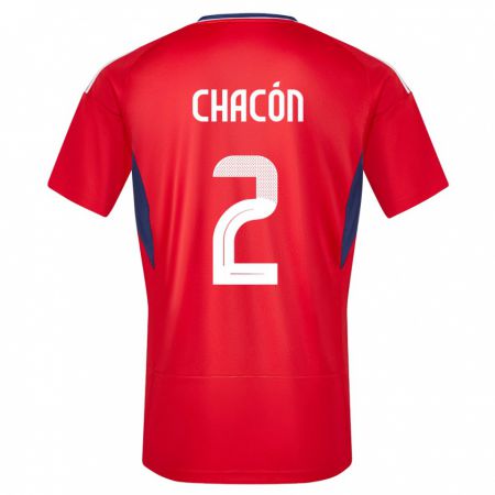 Kandiny Kinder Costa Rica Daniel Chacon #2 Rot Heimtrikot Trikot 24-26 T-Shirt