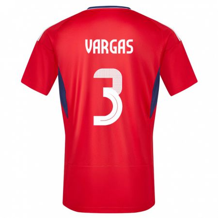 Kandiny Kinder Costa Rica Juan Pablo Vargas #3 Rot Heimtrikot Trikot 24-26 T-Shirt