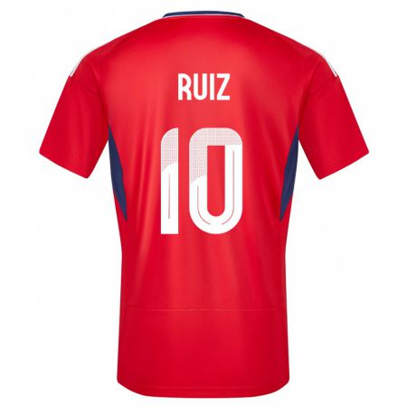 Kandiny Kinder Costa Rica Bryan Ruiz #10 Rot Heimtrikot Trikot 24-26 T-Shirt