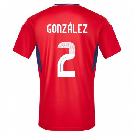 Kandiny Kinder Costa Rica Julian Gonzalez #2 Rot Heimtrikot Trikot 24-26 T-Shirt