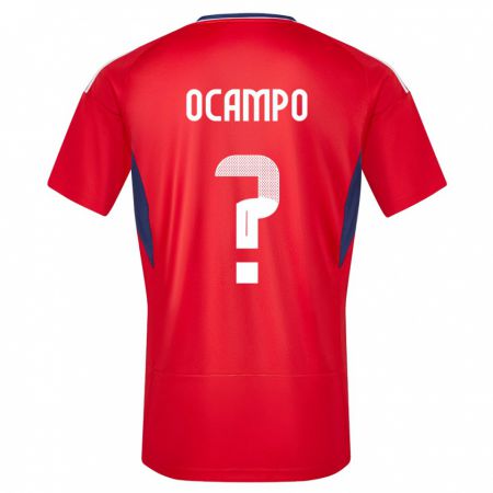 Kandiny Kinder Costa Rica Benjamin Ocampo #0 Rot Heimtrikot Trikot 24-26 T-Shirt