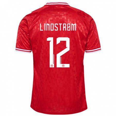 Kandiny Kinder Dänemark Jesper Lindstrøm #12 Rot Heimtrikot Trikot 24-26 T-Shirt