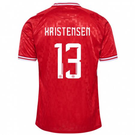 Kandiny Kinder Dänemark Rasmus Kristensen #13 Rot Heimtrikot Trikot 24-26 T-Shirt