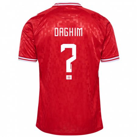 Kandiny Kinder Dänemark Adam Daghim #0 Rot Heimtrikot Trikot 24-26 T-Shirt