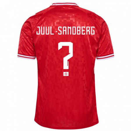 Kandiny Kinder Dänemark Nikolaj Juul-Sandberg #0 Rot Heimtrikot Trikot 24-26 T-Shirt