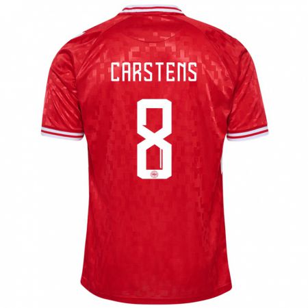 Kandiny Kinder Dänemark Signe Carstens #8 Rot Heimtrikot Trikot 24-26 T-Shirt