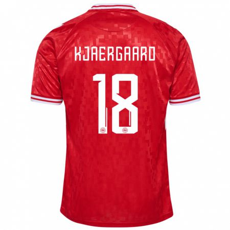 Kandiny Kinder Dänemark Maurits Kjaergaard #18 Rot Heimtrikot Trikot 24-26 T-Shirt