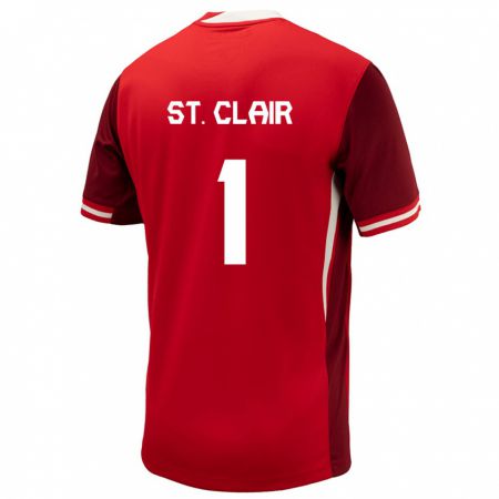 Kandiny Kinder Kanada Dayne St. Clair #1 Rot Heimtrikot Trikot 24-26 T-Shirt