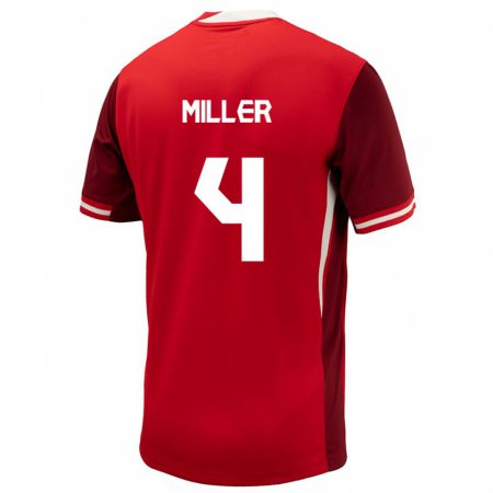 Kandiny Kinder Kanada Kamal Miller #4 Rot Heimtrikot Trikot 24-26 T-Shirt