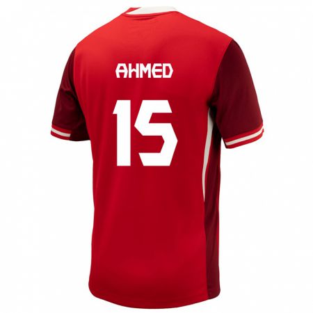 Kandiny Kinder Kanada Ali Ahmed #15 Rot Heimtrikot Trikot 24-26 T-Shirt