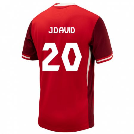 Kandiny Kinder Kanada Jonathan David #20 Rot Heimtrikot Trikot 24-26 T-Shirt