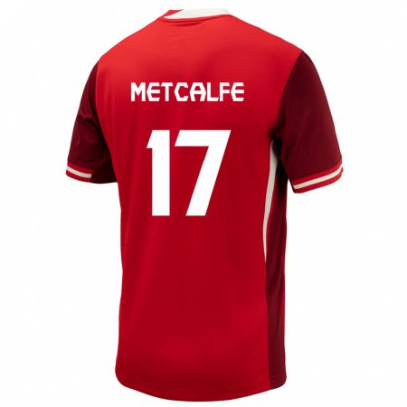 Kandiny Kinder Kanada Patrick Metcalfe #17 Rot Heimtrikot Trikot 24-26 T-Shirt
