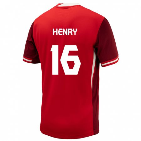 Kandiny Kinder Kanada Maël Henry #16 Rot Heimtrikot Trikot 24-26 T-Shirt