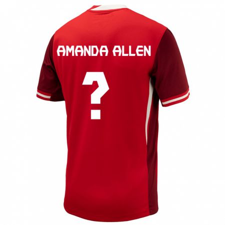 Kandiny Kinder Kanada Amanda Allen #0 Rot Heimtrikot Trikot 24-26 T-Shirt