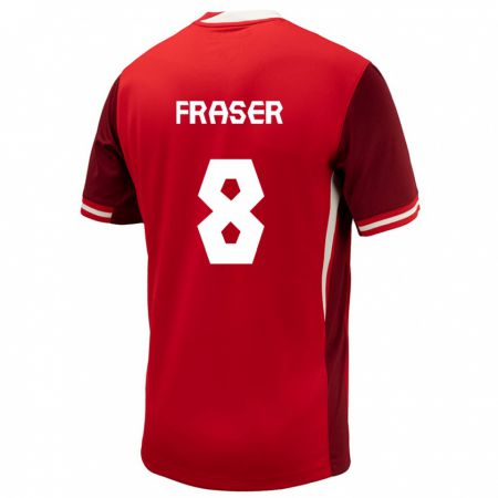 Kandiny Kinder Kanada Liam Fraser #8 Rot Heimtrikot Trikot 24-26 T-Shirt