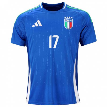 Kandiny Kinder Italien Davide Frattesi #17 Blau Heimtrikot Trikot 24-26 T-Shirt