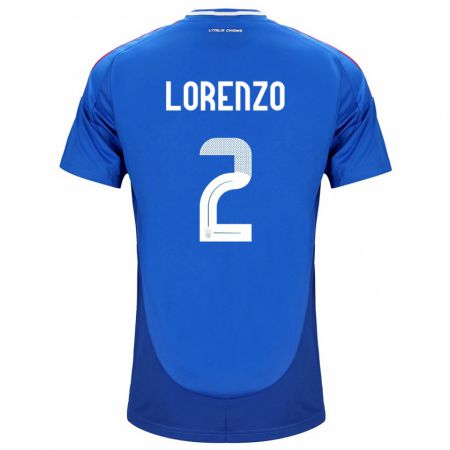 Kandiny Kinder Italien Giovanni Di Lorenzo #2 Blau Heimtrikot Trikot 24-26 T-Shirt