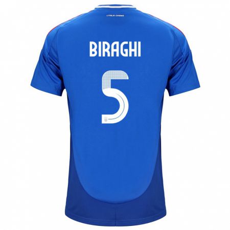 Kandiny Kinder Italien Cristiano Biraghi #5 Blau Heimtrikot Trikot 24-26 T-Shirt