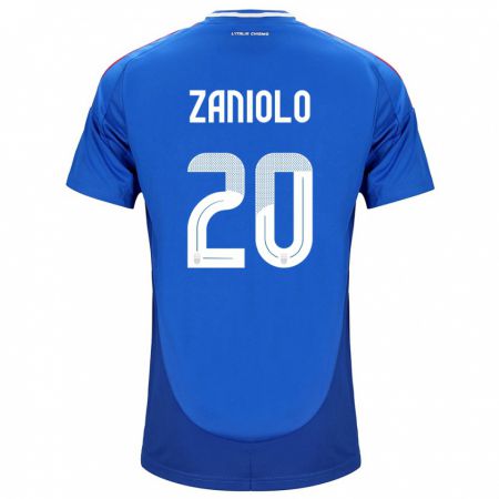 Kandiny Kinder Italien Nicolò Zaniolo #20 Blau Heimtrikot Trikot 24-26 T-Shirt