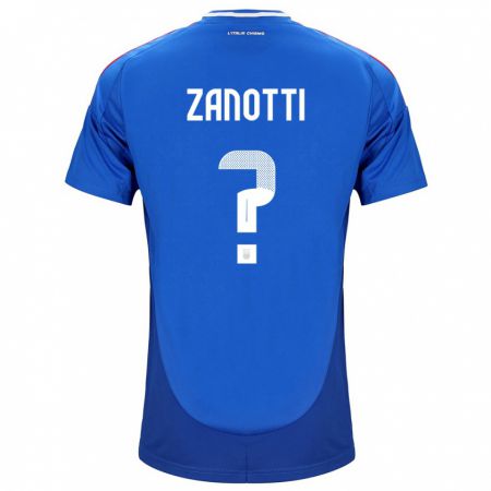 Kandiny Kinder Italien Mattia Zanotti #0 Blau Heimtrikot Trikot 24-26 T-Shirt