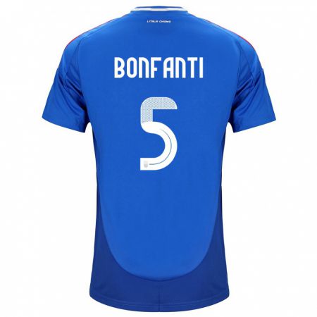 Kandiny Kinder Italien Giovanni Bonfanti #5 Blau Heimtrikot Trikot 24-26 T-Shirt