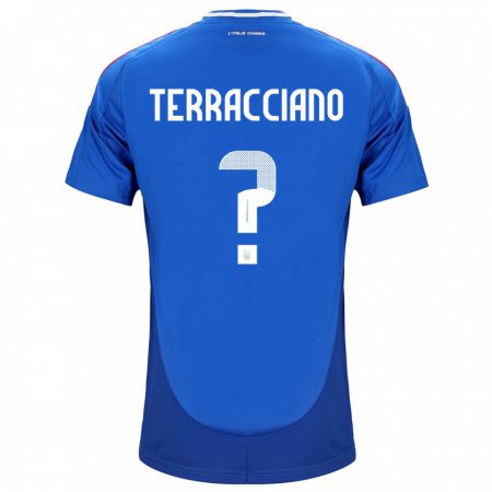 Kandiny Kinder Italien Filippo Terracciano #0 Blau Heimtrikot Trikot 24-26 T-Shirt