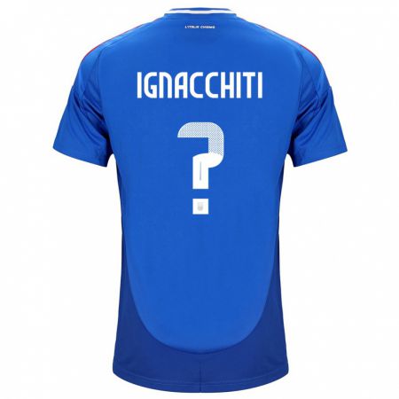 Kandiny Kinder Italien Lorenzo Ignacchiti #0 Blau Heimtrikot Trikot 24-26 T-Shirt