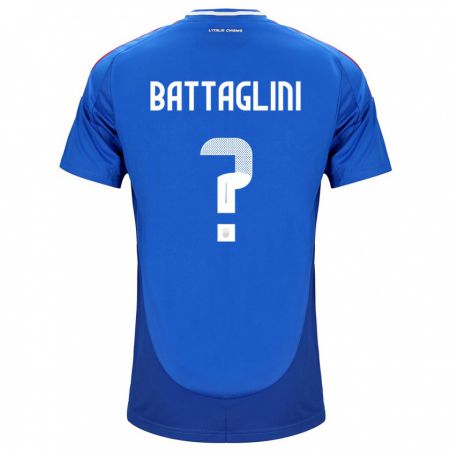 Kandiny Kinder Italien Pietro Battaglini #0 Blau Heimtrikot Trikot 24-26 T-Shirt