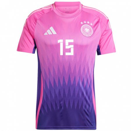 Kandiny Kinder Deutschland Niklas Sule #15 Pink Lila Auswärtstrikot Trikot 24-26 T-Shirt