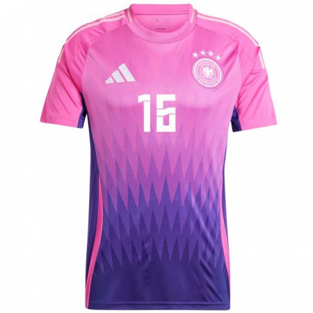 Kandiny Kinder Deutschland Tom Rothe #16 Pink Lila Auswärtstrikot Trikot 24-26 T-Shirt