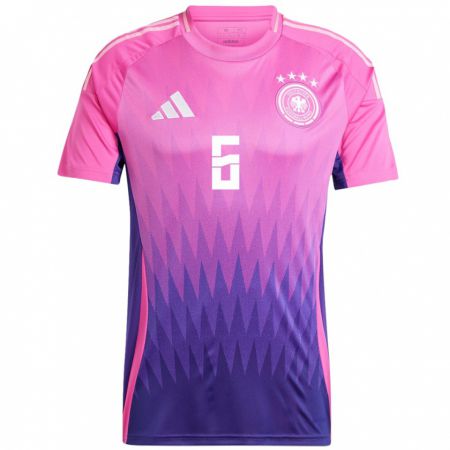 Kandiny Kinder Deutschland Lena Oberdorf #6 Pink Lila Auswärtstrikot Trikot 24-26 T-Shirt