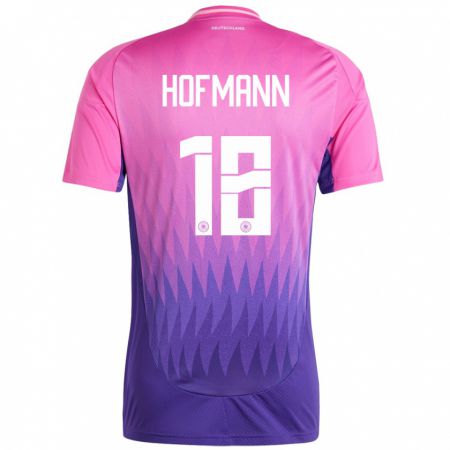 Kandiny Kinder Deutschland Jonas Hofmann #18 Pink Lila Auswärtstrikot Trikot 24-26 T-Shirt