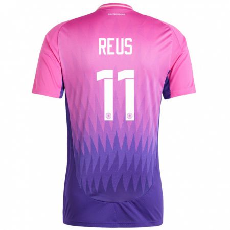Kandiny Kinder Deutschland Marco Reus #11 Pink Lila Auswärtstrikot Trikot 24-26 T-Shirt
