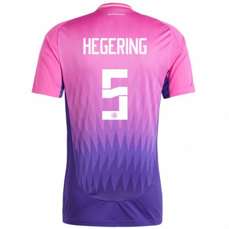 Kandiny Kinder Deutschland Marina Hegering #5 Pink Lila Auswärtstrikot Trikot 24-26 T-Shirt