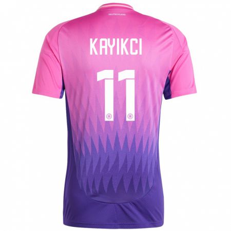 Kandiny Kinder Deutschland Hasret Kayikci #11 Pink Lila Auswärtstrikot Trikot 24-26 T-Shirt