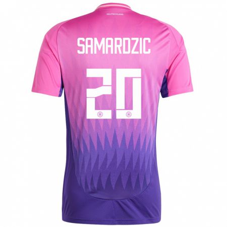 Kandiny Kinder Deutschland Lazar Samardzic #20 Pink Lila Auswärtstrikot Trikot 24-26 T-Shirt