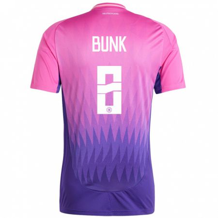 Kandiny Kinder Deutschland Daniel Bunk #8 Pink Lila Auswärtstrikot Trikot 24-26 T-Shirt
