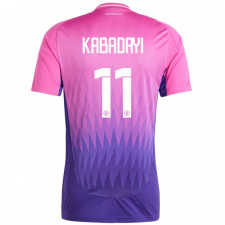 Kandiny Kinder Deutschland Yusuf Kabadayi #11 Pink Lila Auswärtstrikot Trikot 24-26 T-Shirt