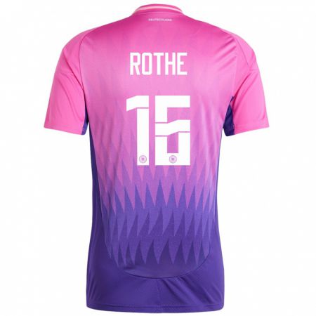 Kandiny Kinder Deutschland Tom Rothe #16 Pink Lila Auswärtstrikot Trikot 24-26 T-Shirt